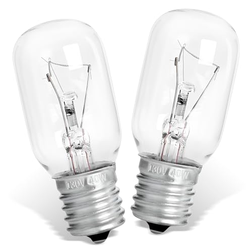 Image of UP2WIN Light Bulbs Compatible with GE Maytag Frigidaire Kenmore Microwave Oven GE Microwave WB36X10003 - E17 Base 130V 40W Microwave Light Bulb 2 Pack