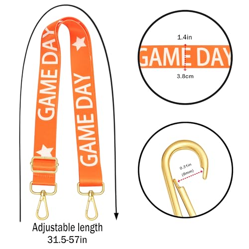 Image of Game Day Purse Strap Replacement Crossbody Wide Shoulder Strap Star Football Strap for Stadium Approved Clear Bag