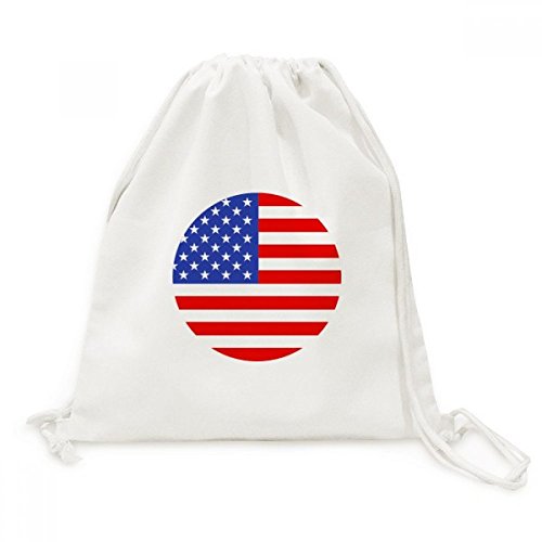 Sac cordon USA en toile imprimé drapeau américain pour voyage