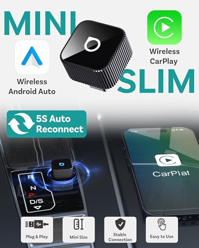 Image of OTTOCAST Mini Cube 3.0 USB C Wireless CarPlay & Android Auto Adapter 2026- Plug & Play, Fast Auto-Reconnect (Black)