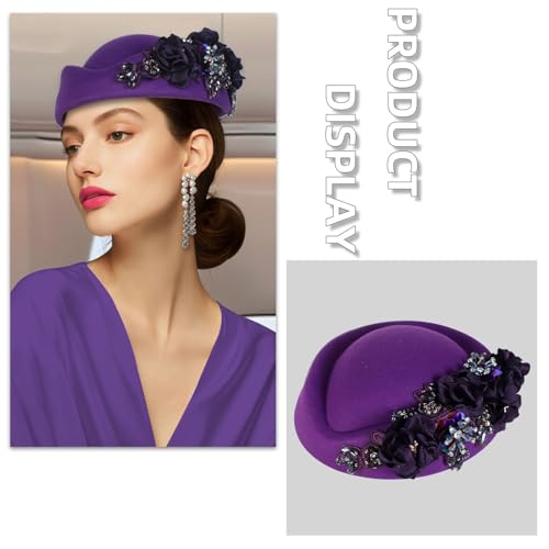 Béret brodé ajustable bordeaux : résoud le problème de taille des chapeaux classiques - 4