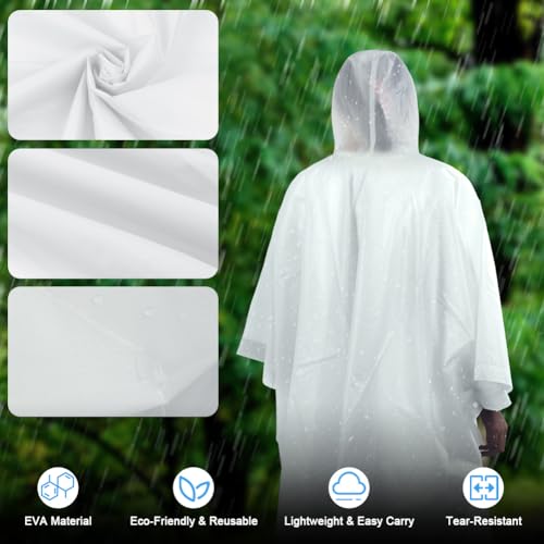 flintronic Regenponcho Regenmantel für Herren Damen, 2 Stück Wiederverwendbar Wasserdicht Regencape Regenjacke, Eva Regenjacke Unisex, für Camping, Wandern, Reisen, Radfahren