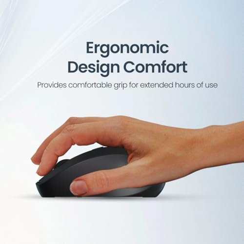 Image of Portronics Toad 34 Wireless Mouse with 2.4 GHz Wireless, Adjustable Sensitivity, USB Receiver, Ergonomic Design, for Laptops, Desktops PC, Mac (Black)
