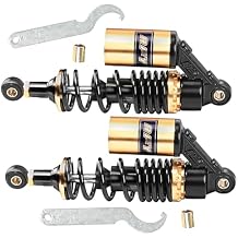 Pair 280mm 11" Motorcycle Air Shock Absorbers Rear Suspension Fit For ATV Go Kart Quad Dirt Sport Bikes Buggy Taotao Coolster Kazuma Black & Gold Eye To Eye