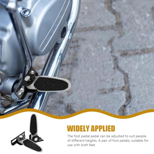Image of Folding Rear Footrest Pedal Board for Electric Battery Car, Two Wheeler Vehicle, Black and Silver, Style 3, with Mounting Hardware