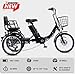 Ontrip Two Seater Electric Tricycle for Adults 48V13Ah Etrike 3-Wheel Folding Electric Trike Senior Mobility Scooter Large-Capacity Bike Basket Essential Travel Choice（Black）