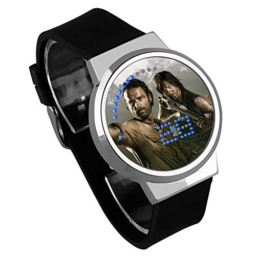 Film und Fernsehen The Walking Dead Series, Led Watch Wasserdichter Touchscreen Digital Light Watch Unisex Armbanduhr-Schwarz und weiß
