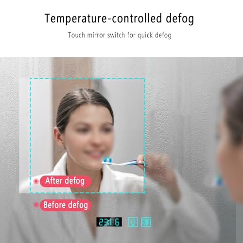 Miroir intelligent antibuée haut de gamme avec verre incassable au design minimaliste