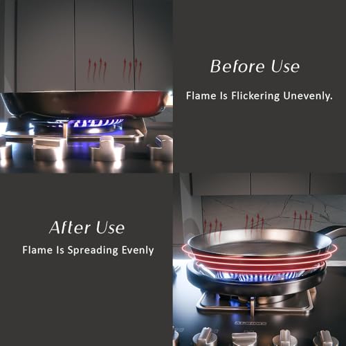 Image of The Earth Store Black Gas Saver Stand Set of 2 | Premium Gas Burner Cover for Wind | Windproof Energy Saving Burner Protector | Chula Support Stand