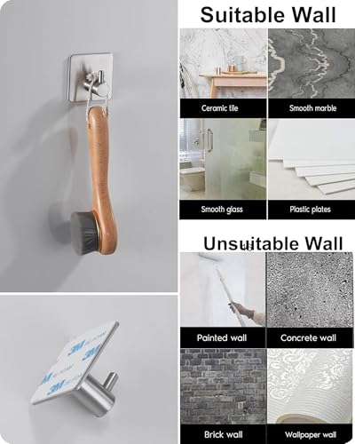 Bathroom Hardware Set Brushed Nickel, 14 Pieces Bathroom Accessories Set 2pcs 16 Inch Towel Bar,2 pcs Toilet Paper Holders, and 2 pcs Towel Ring and 8 Robe Hooks - Image 5