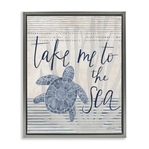 Patterned Turtle Stripes Sea, 16 x 20 Inch Canvas in Floater Frame