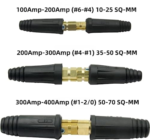 Welding Knight Welding Cable Joint Quick Connector Pair DINSE-Style 200Amp-300Amp (#4-#1) 35-50 SQ-MM 2-Set by Welding Knight - Image 6