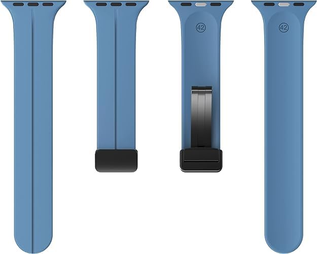 Image of Soft Silicone Sport Band Compatible with Apple Watch Ultra 49mm 45mm 44mm 42mm Magnetic Clasp Adjustable Strap For iWatch Series 10 9 8 7 6 5 4 3 2 1 SE Ultra 2nd gen (Only Strap, No Watch)