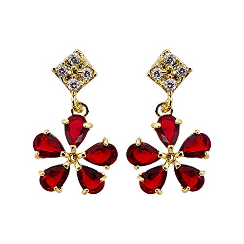 Image of ZENEME Gold-plated and Cubic Zirconia Necklace With Earrings for Women & Girls