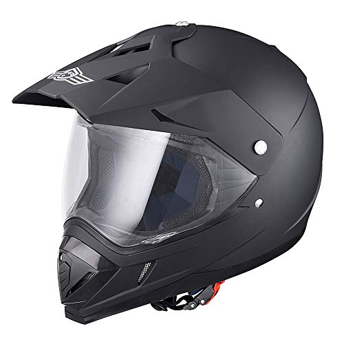 AHR DOT Full Face Motorcycle Helmet Dirt Bike Motocross PC Visor Lightweight ABS Motorbike Touring Sports Racing XL