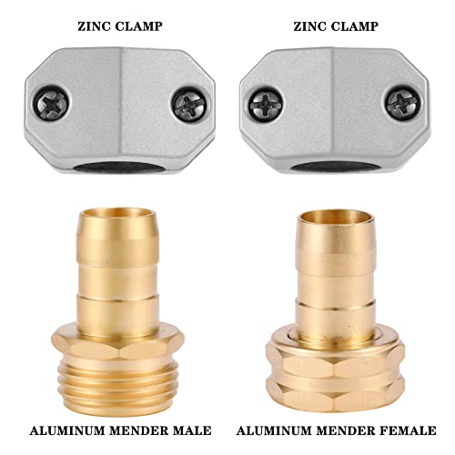 Sanpaint Zinc And Aluminum Male And Female Coupling, Fits All 5/8-Inch And 3/4-Inch Garden Hose Repair Fitting,2 Sets #TOP3