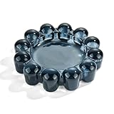 CABDM 1 Pack Bubble Candle Dish – Black Glass Candle Dish for Home Decor – Decorative Modern Candle Holder for Small Candles & Diffusers