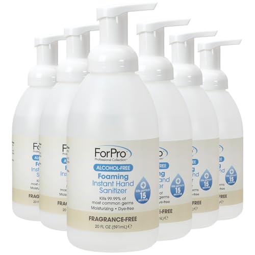 Image of ForPro Alcohol-Free Foaming Instant Hand Sanitizer, 20 Fl Oz (Pack of 6) - Moisturizing, Dye-Free Formula, Fragrance Free