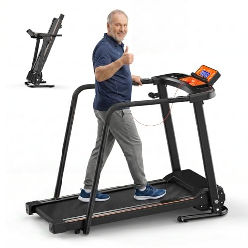 Senior Treadmill for Home, Walking Treadmill with Handrail, 300LBS Capacity