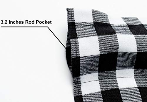 2 Pack Buffalo Check Plaid Window Valances White And Black Farmhouse Design Window Treatment Decor Curtains Rod Pocket Valances For Kitchen/Living Room 16" X 56" #TOP2