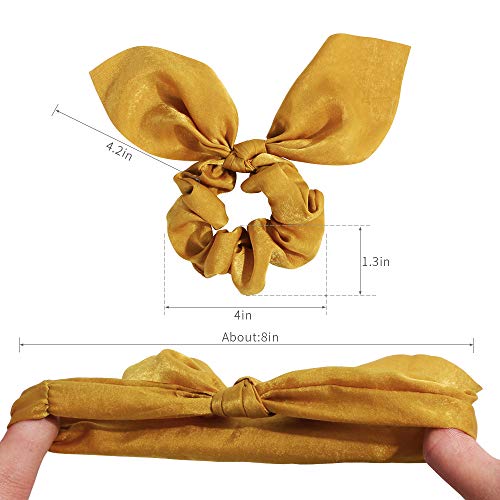 Ivyu 301 Scrunchies Hair Ties Silk Satin Scrunchy - Cute Bow Bunny Ear Hair Elastic Ponytail Holder Bobbles Soft Elegant Elastic Hair Bands thumb #5