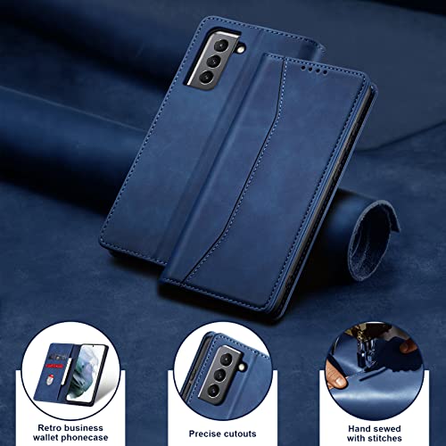 Image of Jasonyu Flip Wallet Case for Samsung Galaxy S21 5G,Blue