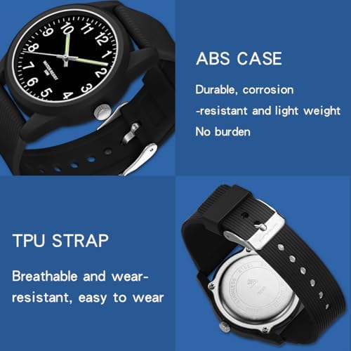 findtime Mens Watch Analog Easy Read Watches with Day Date Second Hand Simple Minimalist Sport Waterproof Casual Quartz Wrist Watches for Men Women - 4
