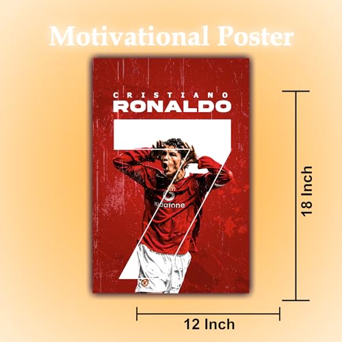 Image of Cristiano Ronaldo Wall Sticker Poster | CR7 Football Wall Decal | Premium Ronaldo Room Decoration Sticker for Bedroom, Living Room & Kids Room