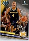 2023-24 Bowman Chrome University #91 Nimari Burnett Michigan 1st Bowman Chrome Official NCAA Basketball Card in Raw (NM or Better) Condition