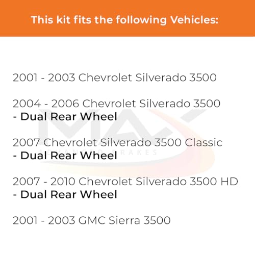 Image of Max Advanced Brakes Front & Rear Brake Kit Compatible With 2001-2006 Chevy Silverado Compatible With GMC Sierra 3500 Replacement Premium OE Disc Brake Rotors and Ceramic Brake Pads