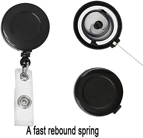 Image of FEDUS I.D. Card Retractable Holder Badge Yo Yo Clip [Pack of 3] (Black)
