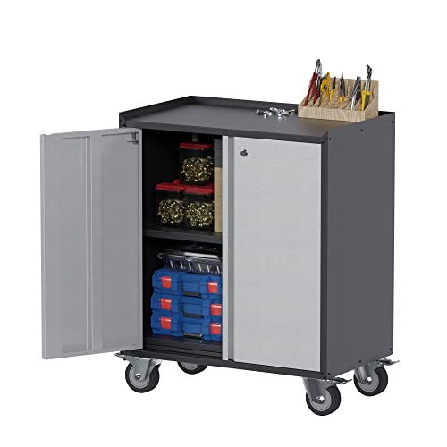 Aobabo 2 Door Tool for Garage, 35.4 Inches Lockable Garage