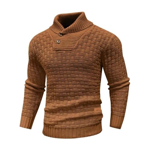 Men Business Casual Knitted Sweater Loose Crew Neck Long Sleeve Pullover Top2