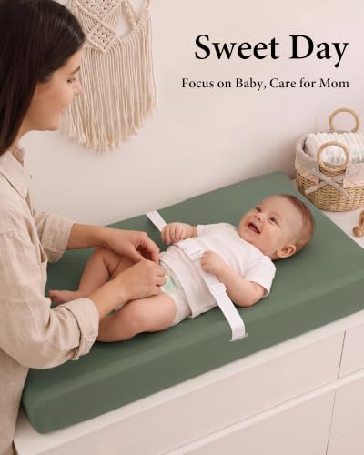 Image of Yoofoss 2-Pack Diaper Changing Pad Cover for Boys 32x16 (Green+Fox) | Soft & Easy-to-clean & Breathable, 360 Full Elastic Fit, Microfiber Fitted Sheets for Changing Table Pad