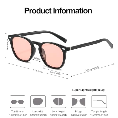IGnaef Photochromic Polarized Sunglasses for Women, Trendy Classic Ultra Lightweight Anti Glare UV400 Protection IFA5814
