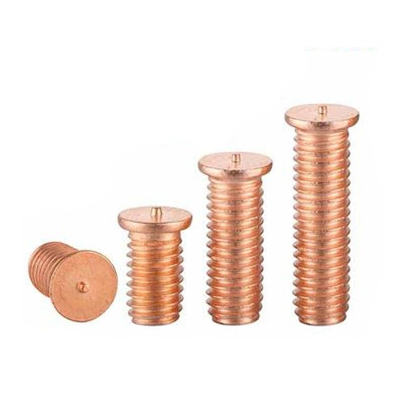 Lilianos M4 Spot Weld Screws with Step Welded Stud Screw Machine Bolts Thread Nails Carbon Steel Plated Copper - (Size: M4x22mm (16pcs))
