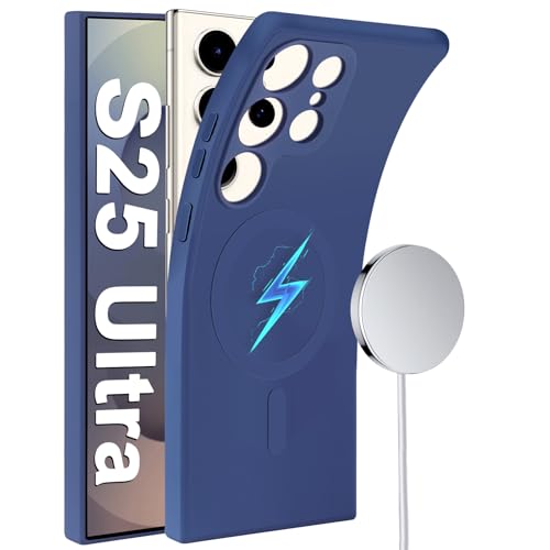 Coque Samsung S25 Ultra MagSafe silicone bleu