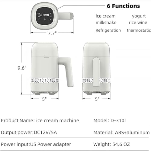 Automatische Eismaschine 300 ml – Multifunktionsmaschine mit LED-Touchscreen, 6 Modi und 90 min schneller Produktion, ideal für DIY Soft Serve und Sorbet zu Hause – Bild 3