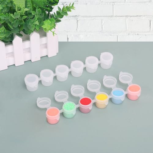 Image of 1800 Pieces 0.1oz Empty Paint Pot, 300 Strips Acrylic Mini Paint Container Strips Storage with Lids for for art classes, schools, outdoor sketching, and art festivals Art Festivals