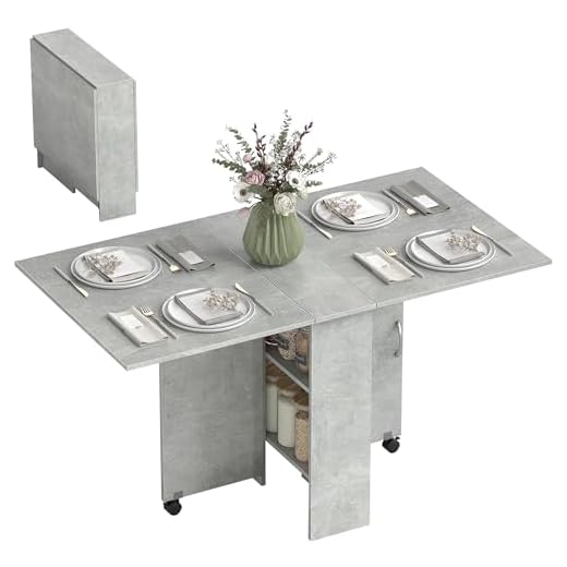 Tavolo Pieghevole con Ruote Grigio 75x140 cm