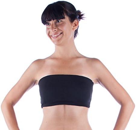 Black Strapless Yoga Sports Bra Bandeau Gray S