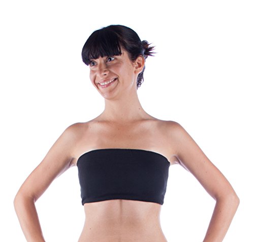 Black Strapless Yoga Sports Bra Bandeau Black M