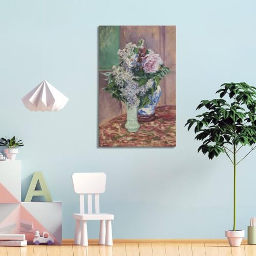 Impression sur toile Lilas et pivoines de Gustave Caillebotte 30x45 cm
