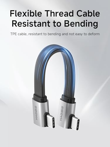 Image of Hagibis USB4 Cable, 80Gbps Data Transfer, 8K@60Hz Video Display, 240W Fast Charging USB-C Cable, USB 4 V2.0 for iPhone 16 15 Pro Max, iPad, Thunderbolt 5 /4, External SSD (10cm)