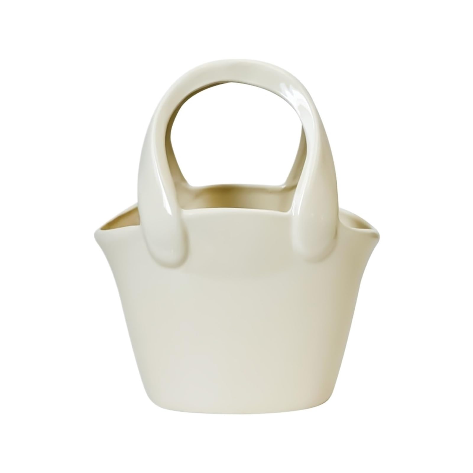 Flower Holder Ceramic Bag Shape Flower Vase For Home Shelf Tabletop For Centerpiece