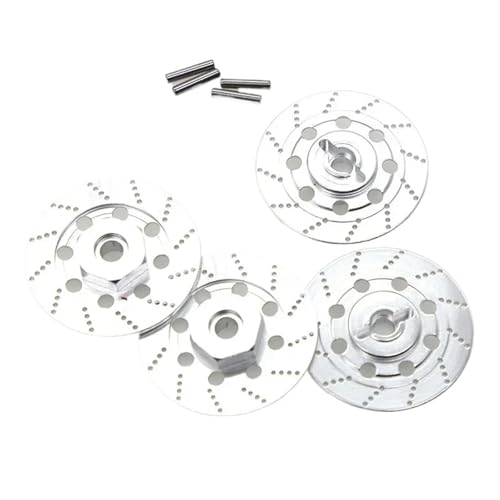 RC�N���[���[�p�A�b�v�O���[�h�p�[�c For Sakura D4 1/10 4PCS �����p���^���u���[�L�f�B�X�N�z�C�[�������{�b�N�X ���^���Z�p�A�_�v�^�[ 12mm ���� �I�����[�h���[�V���O RC�J�[�p�[�c(Silver)