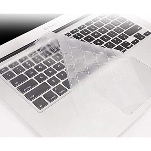 Se7enline Compatible with M1 A2337/A2179 MacBook Air 13 inch Keyboard Cover 2018/2019/2020/2021/2022/2023/2024. Silicone Skin Protector for MacBook Air 13-inch Touch ID US Layout, Frost Transparent Cover