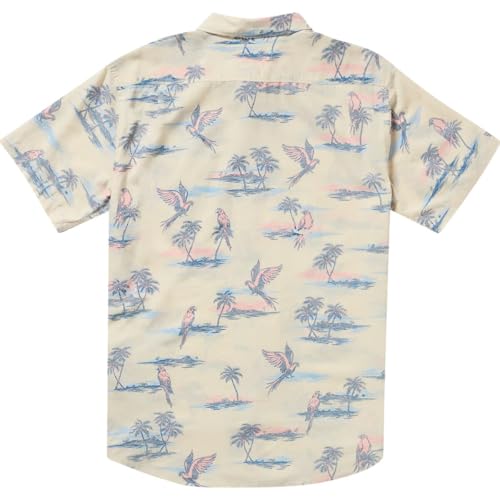 Billabong Men's Sundays Jacquard Short Sleeve Woven Button Down Shirt, Chili, Medium