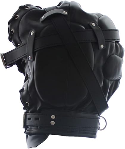 Miniatura 4 de MYNCBD Máscaras de cuero ajustables transpirables para la cabeza, capucha para cosplay, para montar al aire libre, resistente al viento, punk