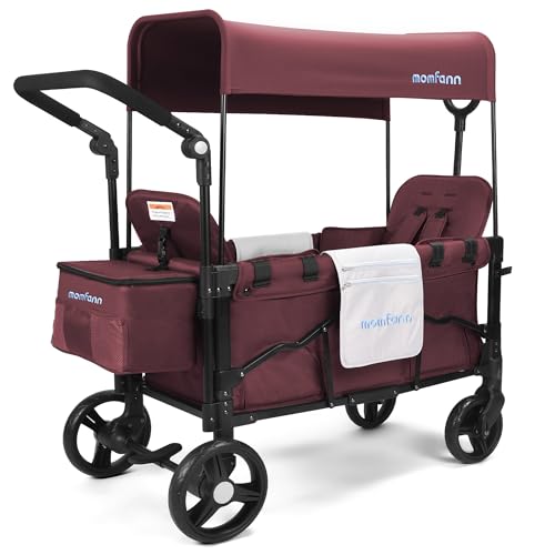 Stroller Wagon for 2 Kids with Canopy and Adjustable Handle